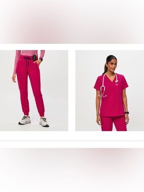 Figs Ultra Rose High-Waisted Jogger Scrub set